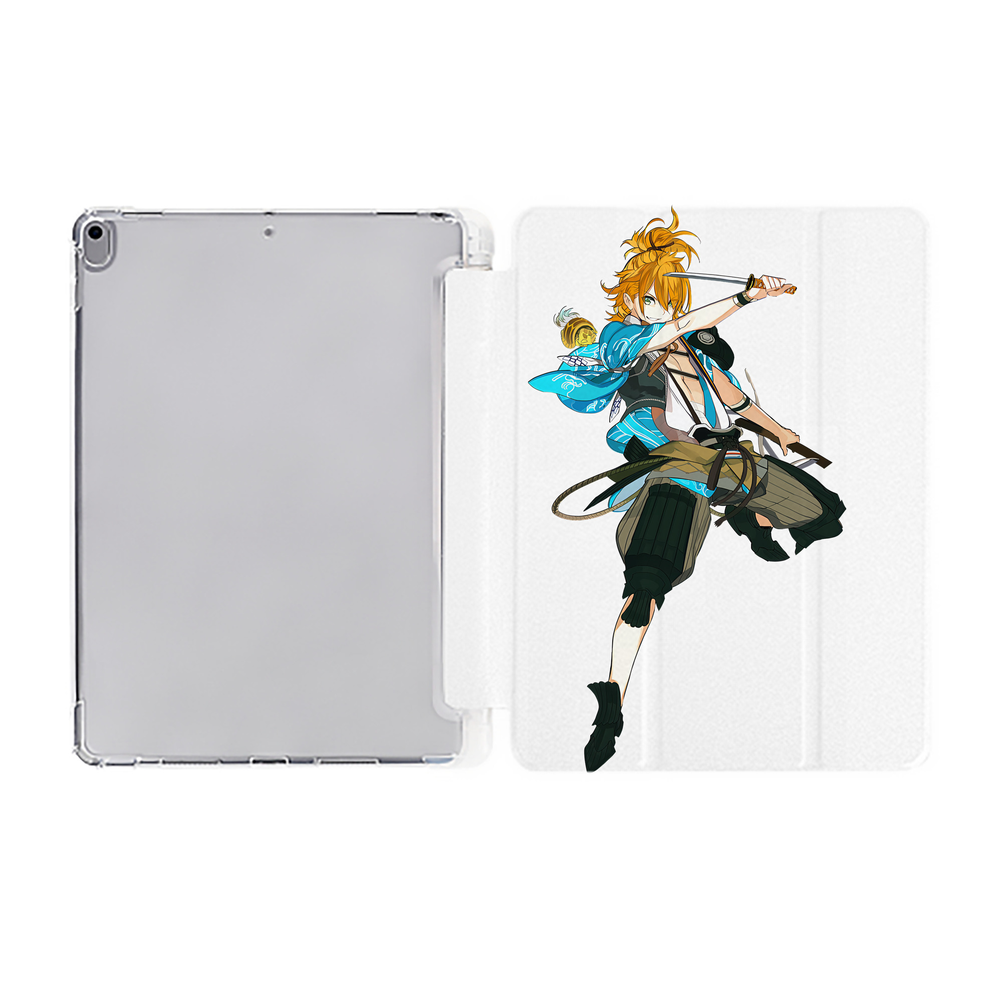 （画像用） 刀剣乱舞 Touken Ranbu IPad ケース ペン収納付き 三つ折りスタンド PUレザー×シリコン 対応機種9.5/10.5/10.9インチ